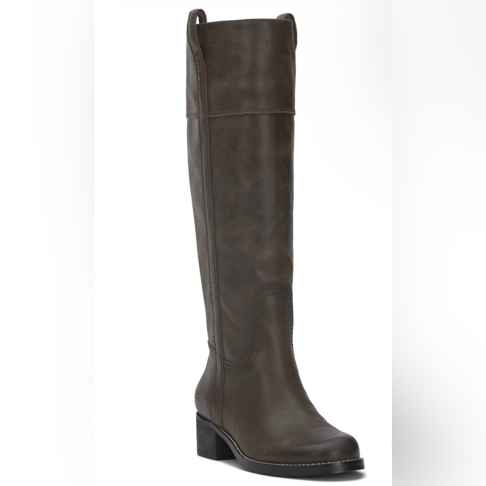 Lucky Brand Tall Knee High Heeled Boots in Dark Brown